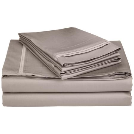 Impressions By Luxor Treasures Egyptian Cotton 650 Thread Count Solid Sheet Set Olympic Queen-Grey 650OQSH SLGR